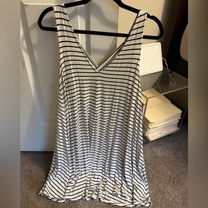 AE Soft and Sexy Black and White Striped Oversized Tank Dress